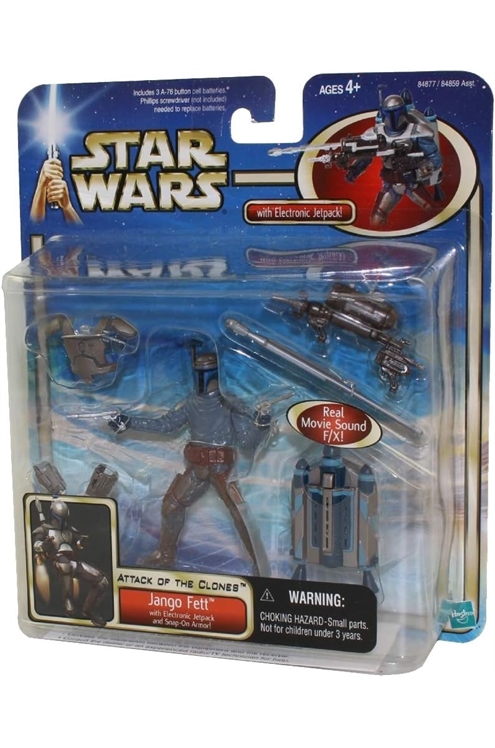 Star Wars Attack of The Clones Jango Fett With Electronic Jetpack