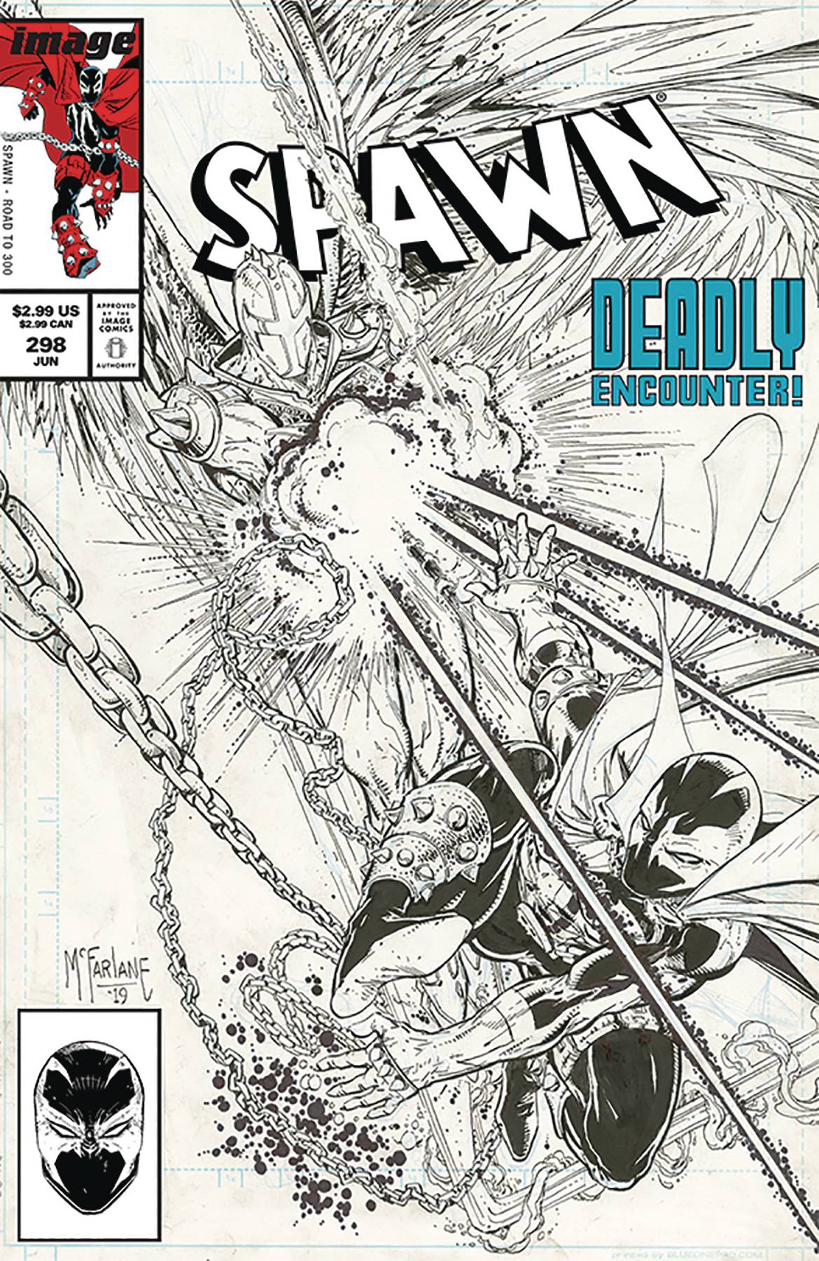 Spawn #298 Cover C Black & White McFarlane (1992)