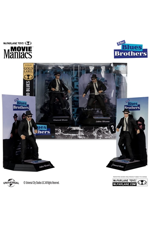 The Blues Brothers Movie Maniacs PVC Statue 2-Pack Jake & Elwood Blues (Gold Label)