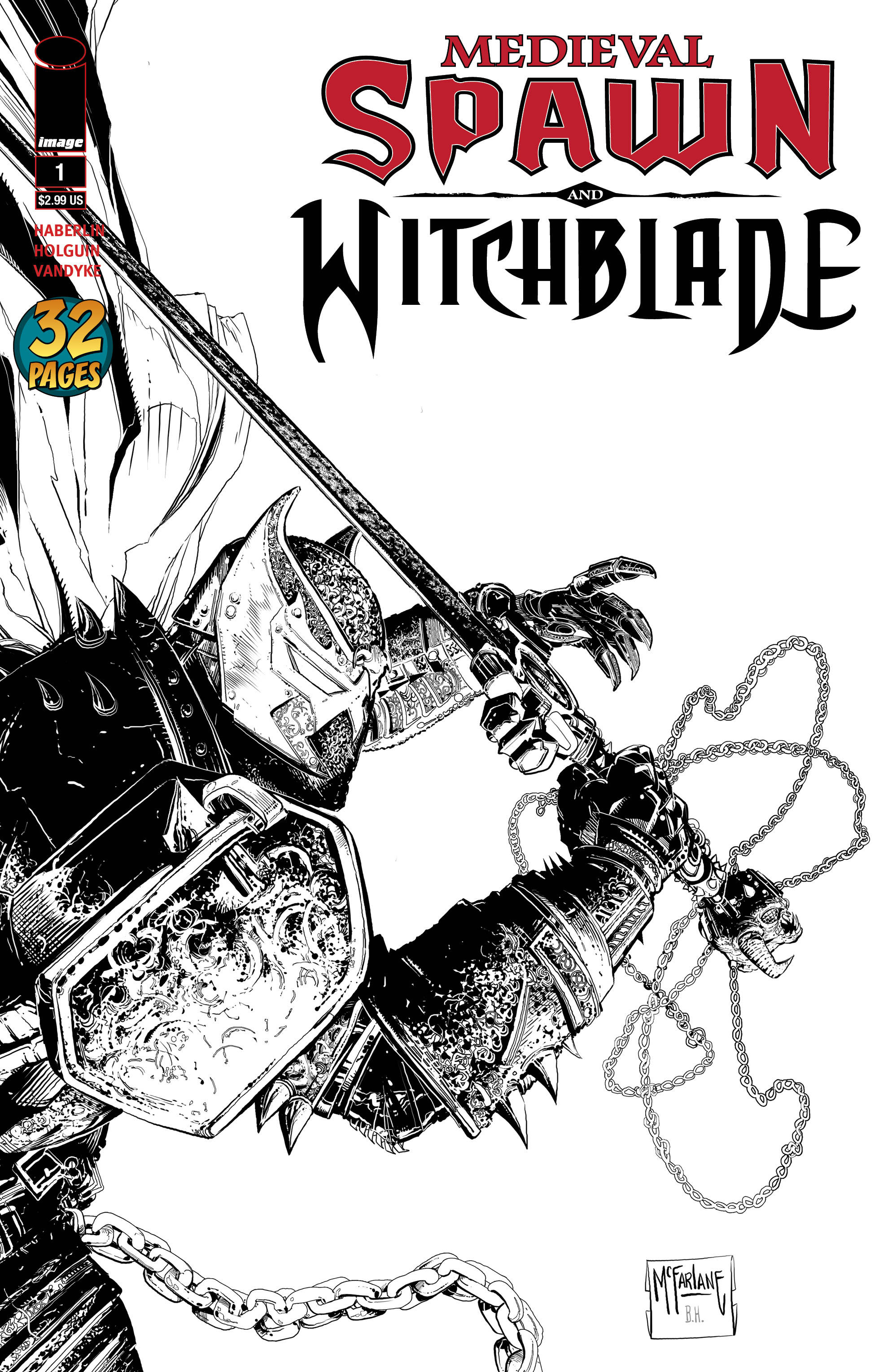 Medieval Spawn Witchblade #1 Cover C Black & White McFarlane (Of 4) (2018)