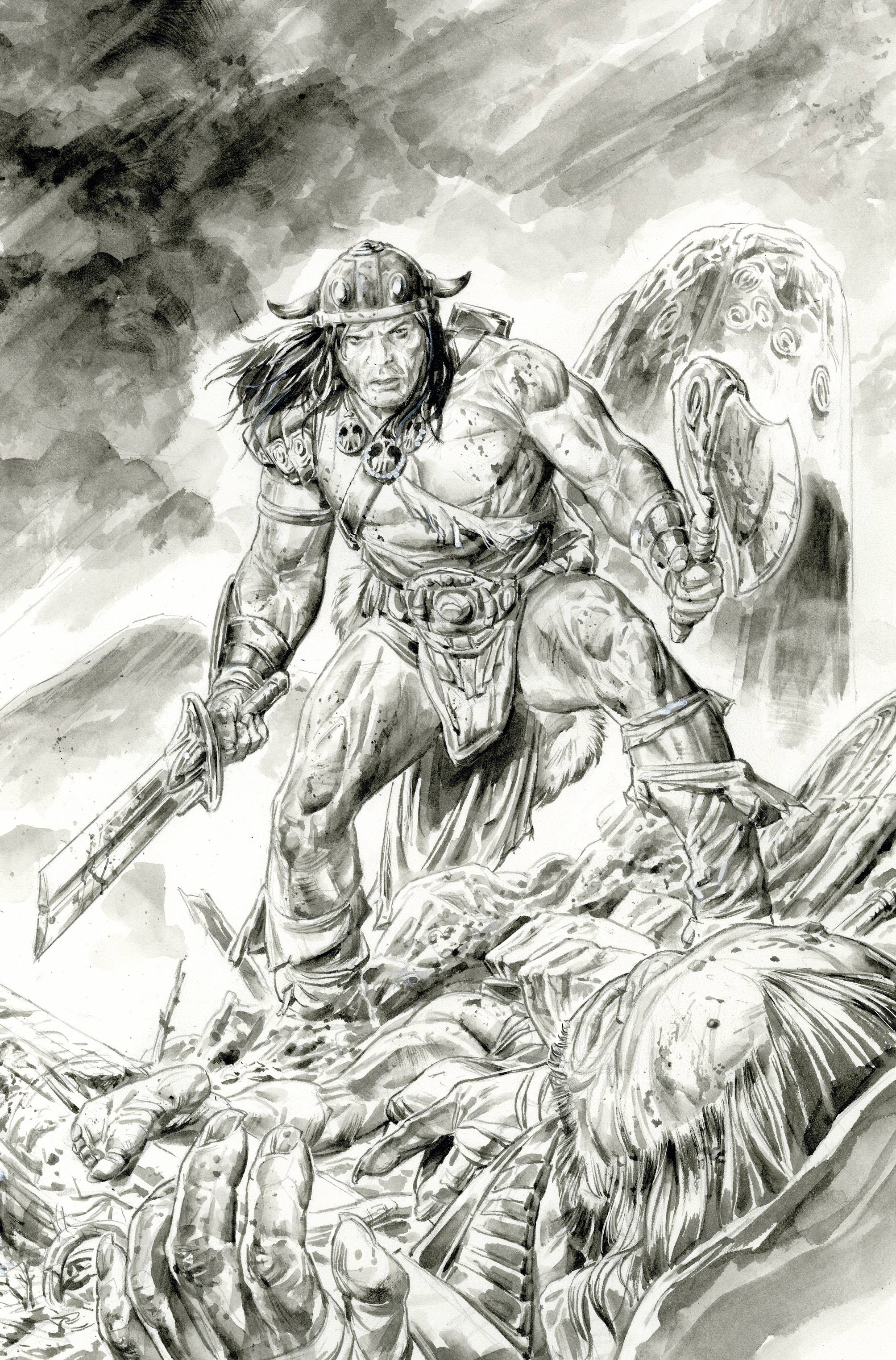 Conan the Barbarian #3 Cover E Last Call Braithwaite Black & White Ink Virgin (Mature)