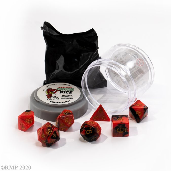 Pizza Dungeon Dice Red & Black