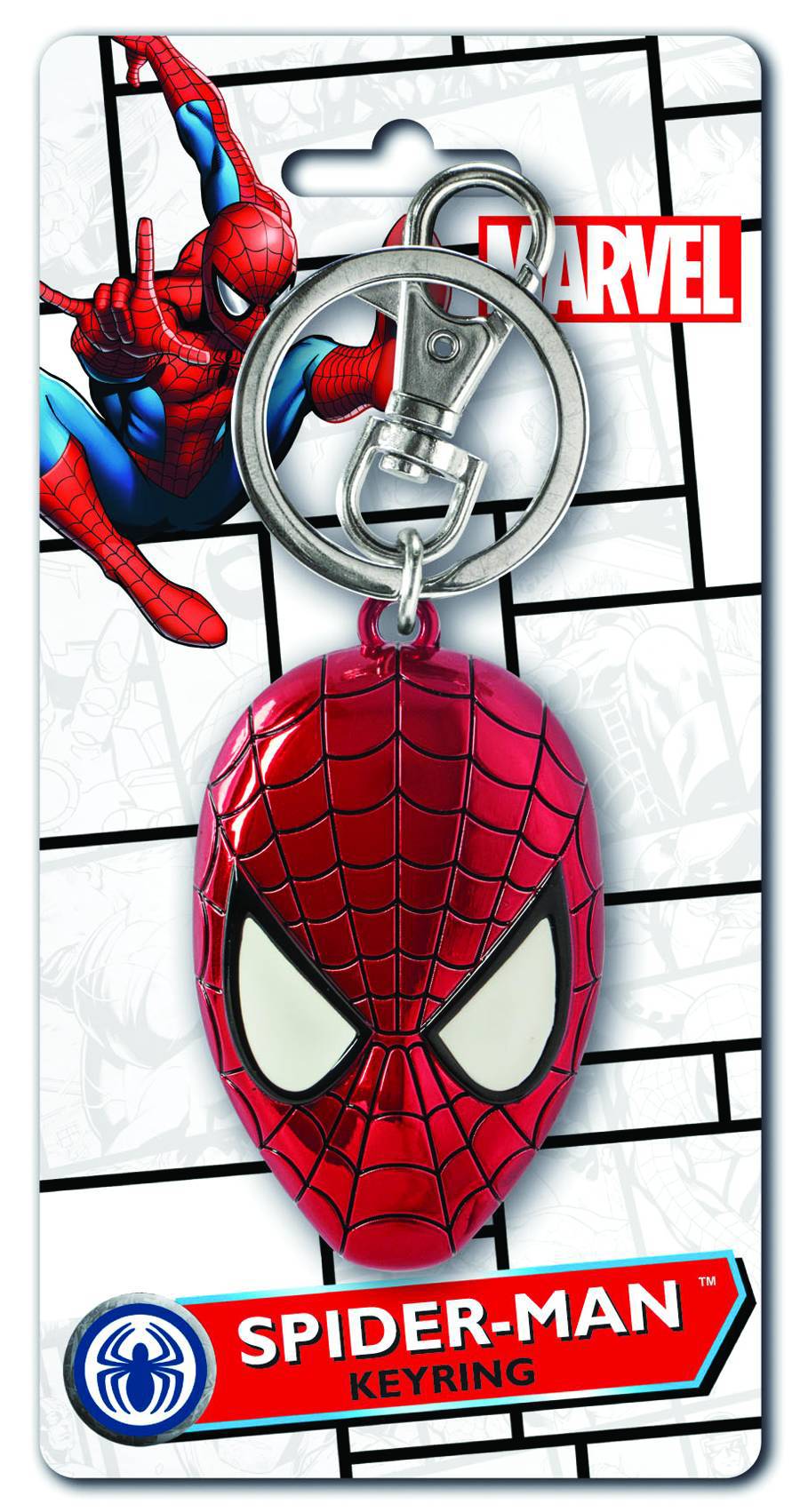 Spider-Man Head Color Pewter Keyring