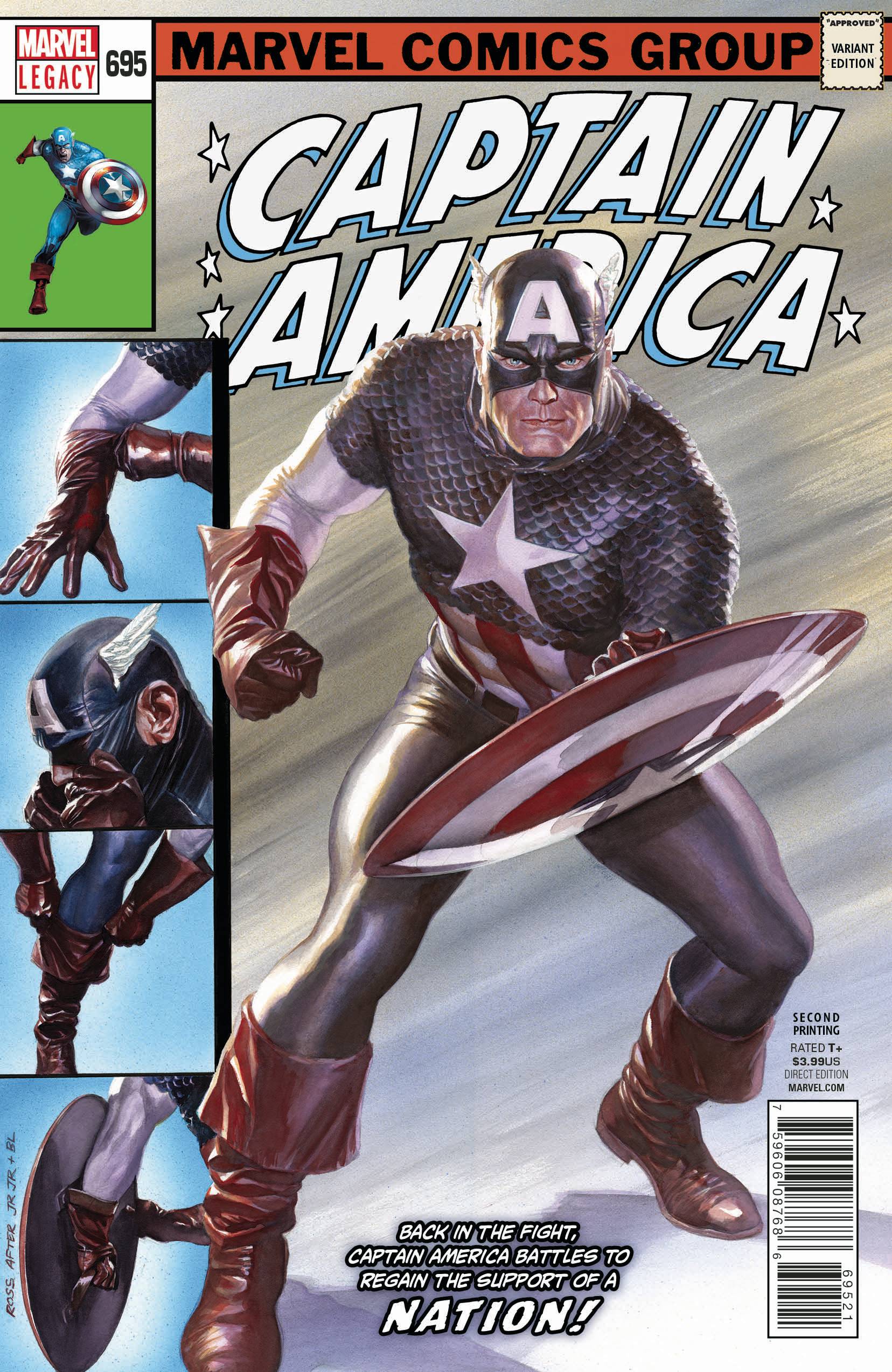 Captain America #695 2nd Printing Alex Ross Variant Legacy (2018)