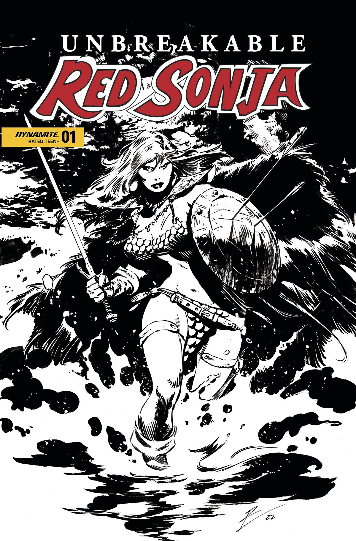 Unbreakable Red Sonja #1 Cover X 10 Copy Last Call Incentive Torre Black & White