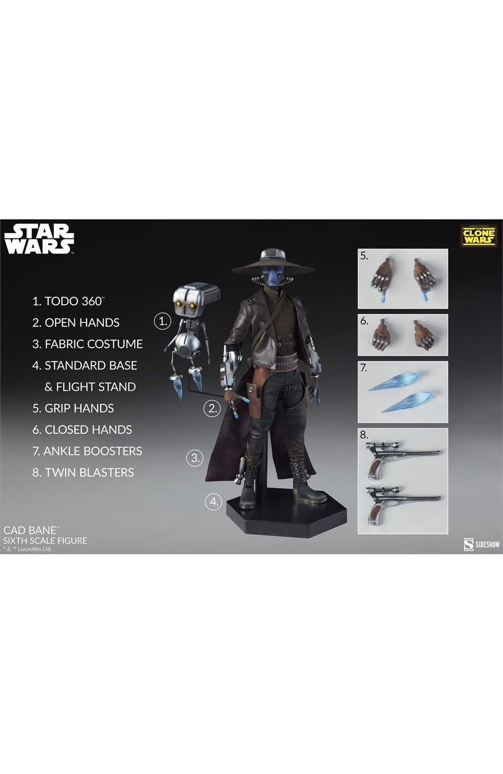 Cad Bane - Star Wars: The Clone Wars Sixth Scale Figure