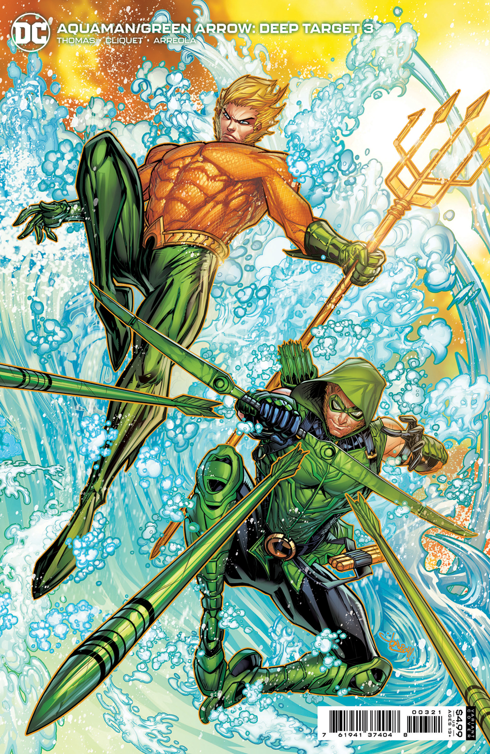 Aquaman Green Arrow Deep Target #3 Cover B Jonboy Meyers Card Stock Variant (Of 7)
