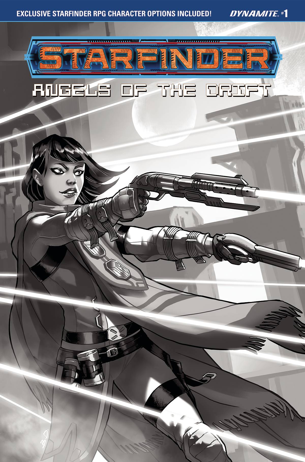 Starfinder Angels Drift #1 Cover E 1 for 10 Incentive Dalessandro Black & White