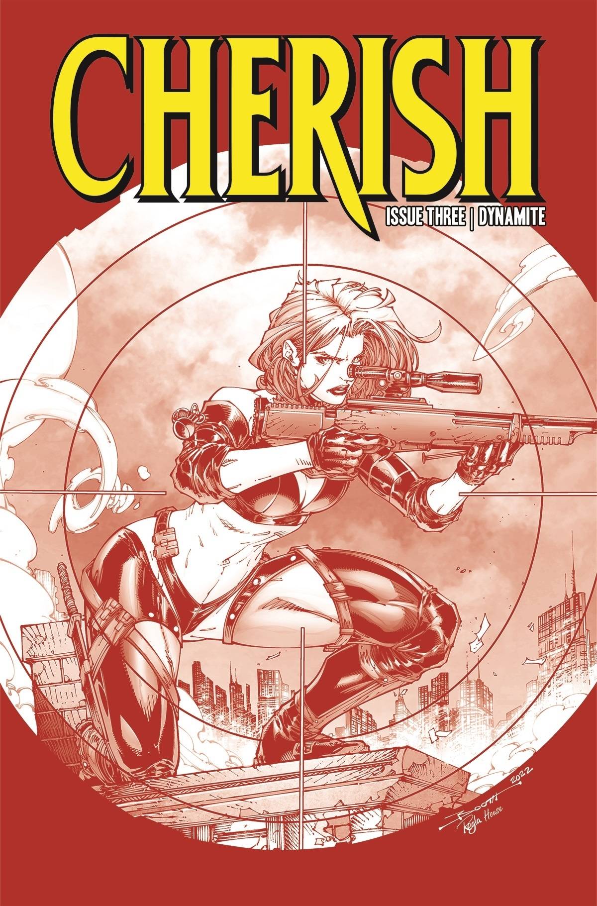 Cherish #3 Cover J 1 for 10 Last Call Incentive Booth Fiery Red Line Art