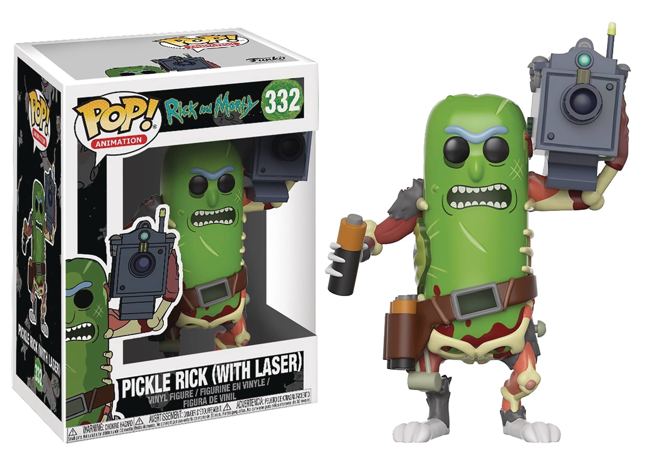 Pop Rick and Morty Pickle Rick W/laser Vinyl Figure