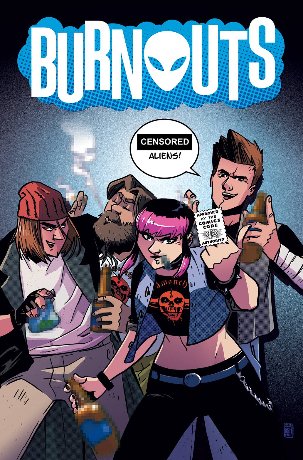 Burnouts #1 Cover B CBLDF Charity Variant Censored (Mature)