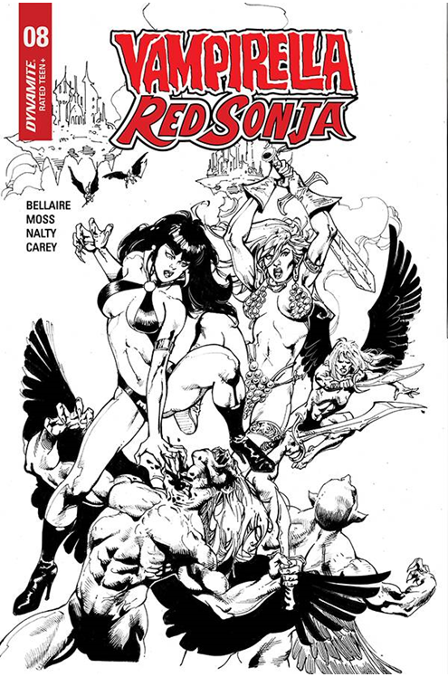 Vampirella Red Sonja #8 7 Copy Castro Black & White Last Call Incentive