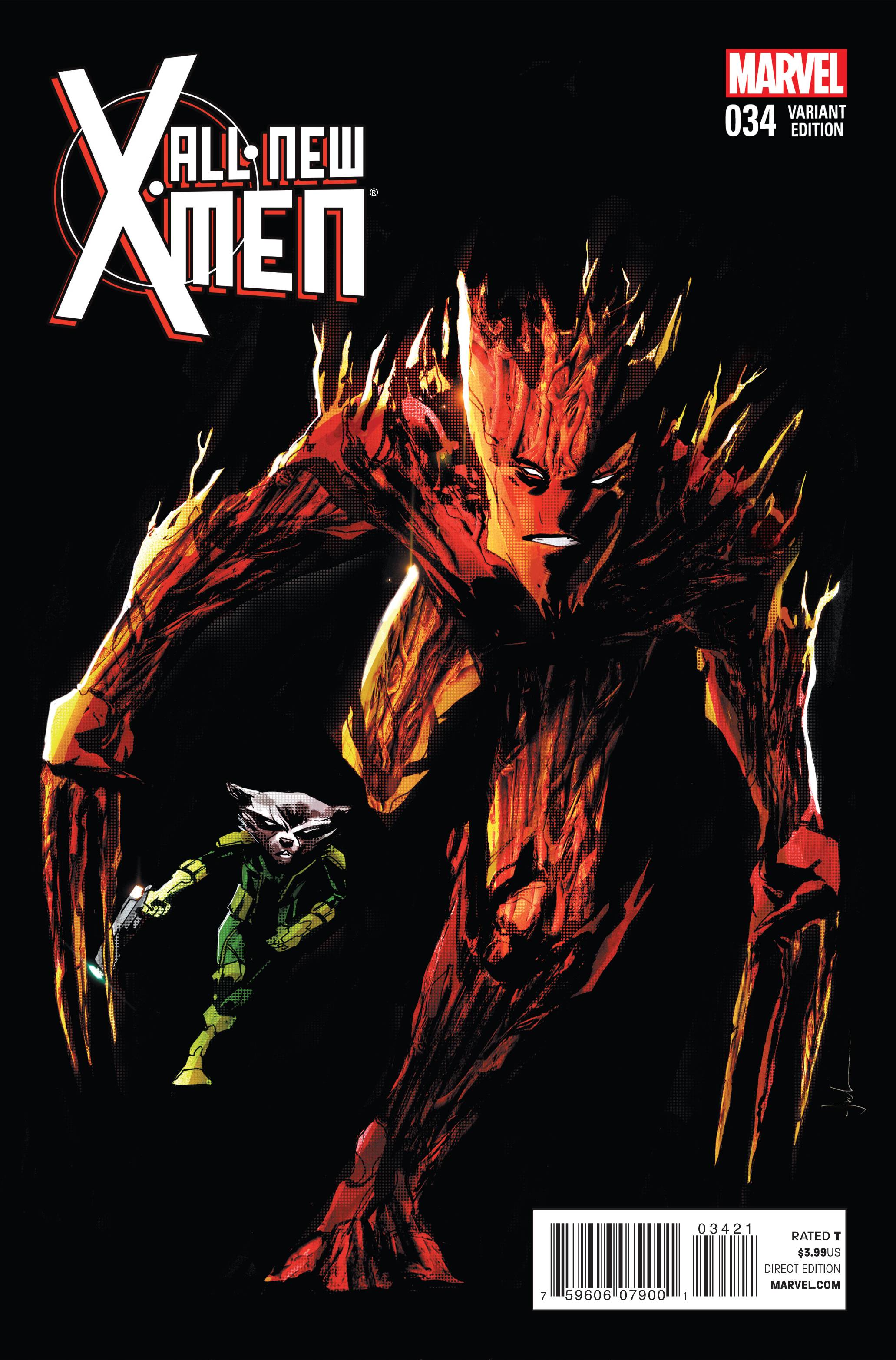 All-New X-Men #34 Gated Rocket Raccoon And Groot Variant Jock