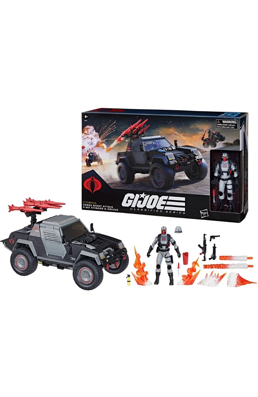 G.I. Joe Classified Series Cobra Night Attack 4-Wd Stinger 6-Inch Scale Vehicle With Driver Figure