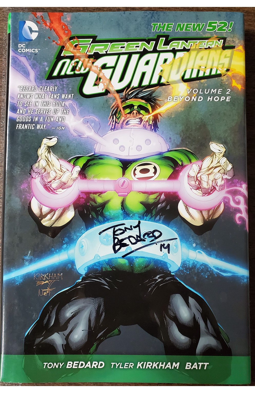 Green Lantern New Guardians Volume 2 Beyond Hope Hardcover (DC 2013) Used - Very Good (Signed)