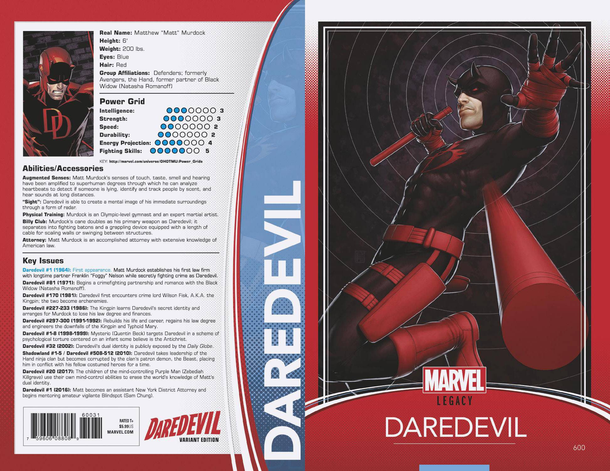 Daredevil #600 Christopher Trading Card Variant Leg