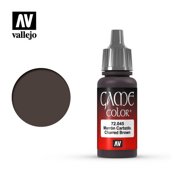 Vallejo Game Color Charred Brown Paint, 17Ml