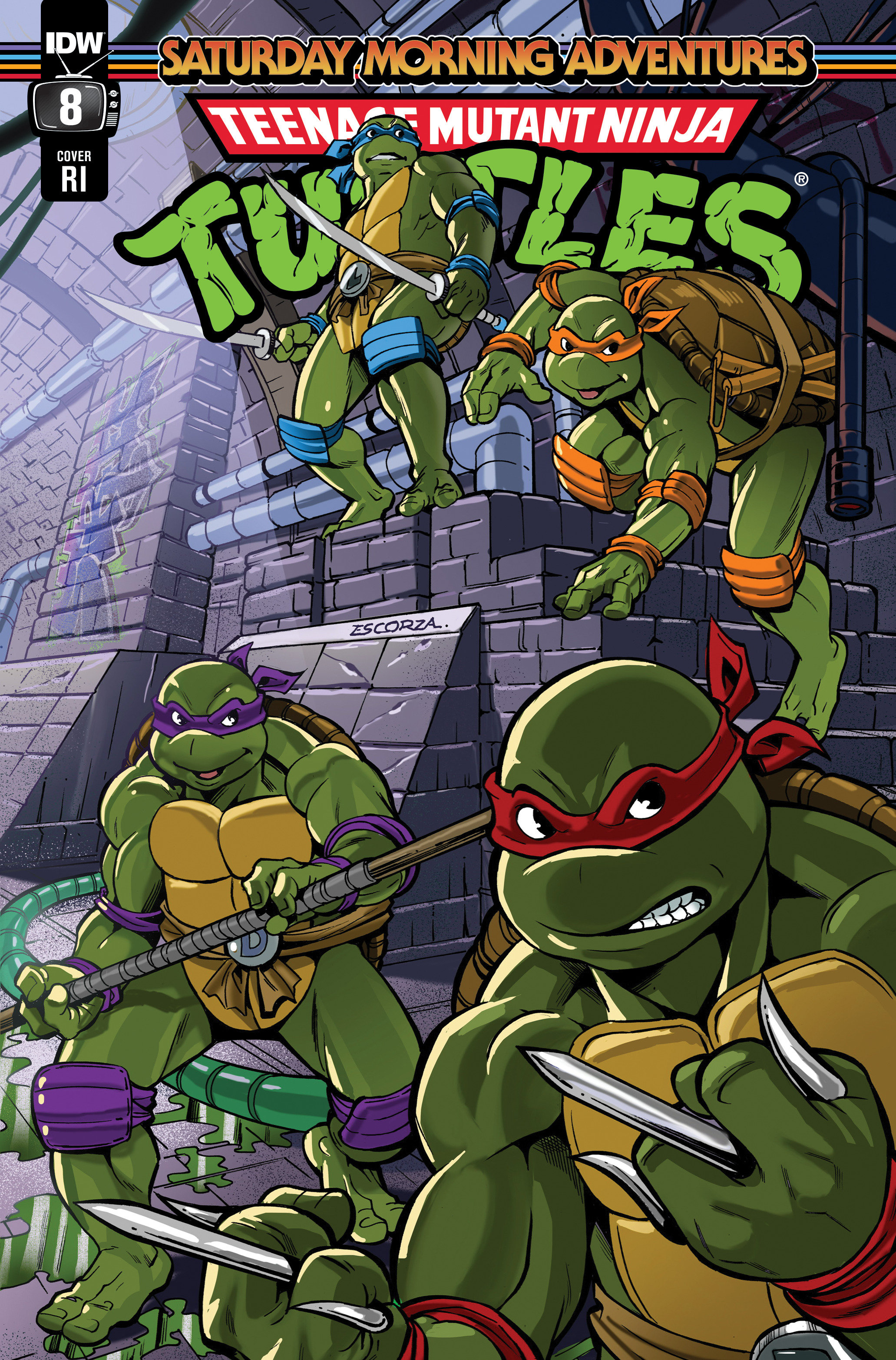 Teenage Mutant Ninja Turtles Saturday Morning Adventures Continued! #8 Cover Escorzas 1 for 10 Incentive