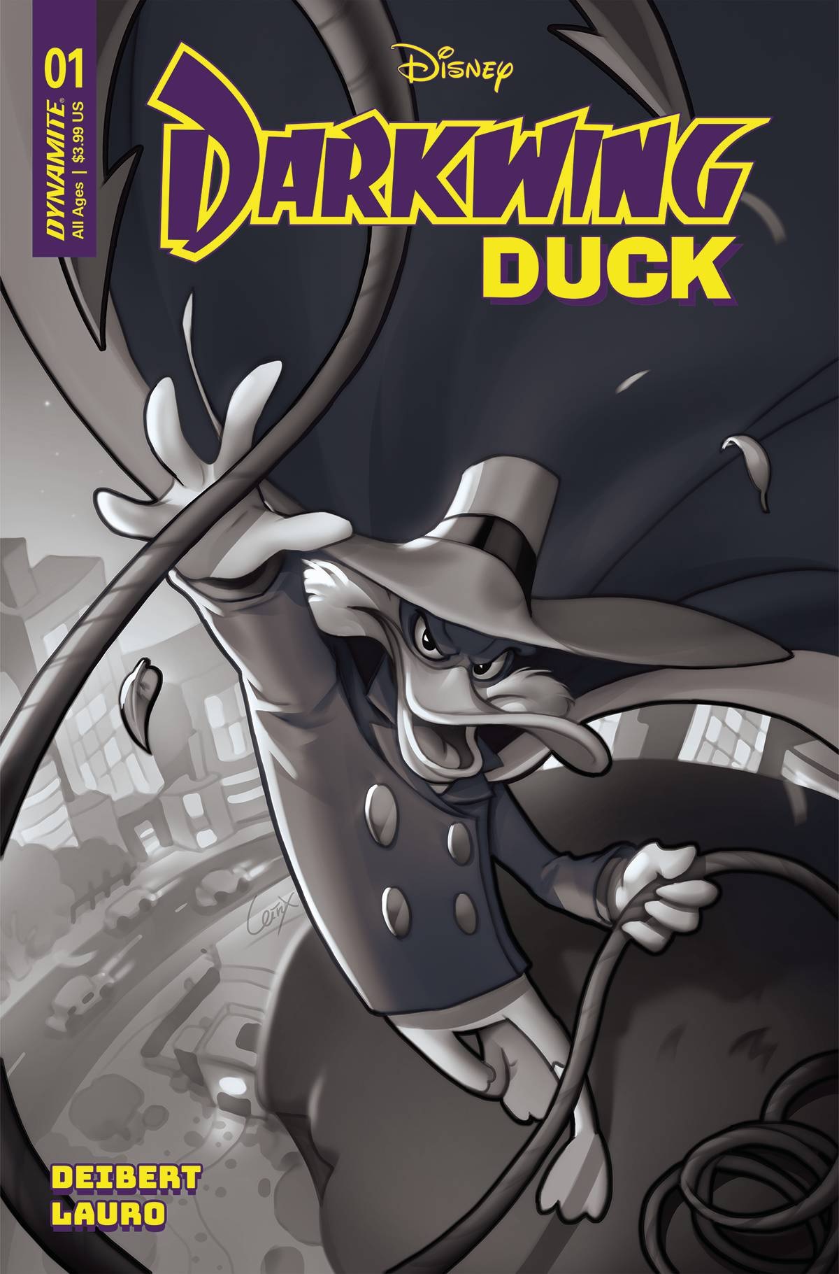 Darkwing Duck #1 Cover ZH 10 Copy Last Call Incentive Lerix Black & White 
