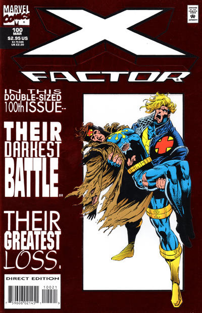 X-Factor #100 [Direct Edition - Deluxe Red Foil Cover]-Fine (5.5 – 7)