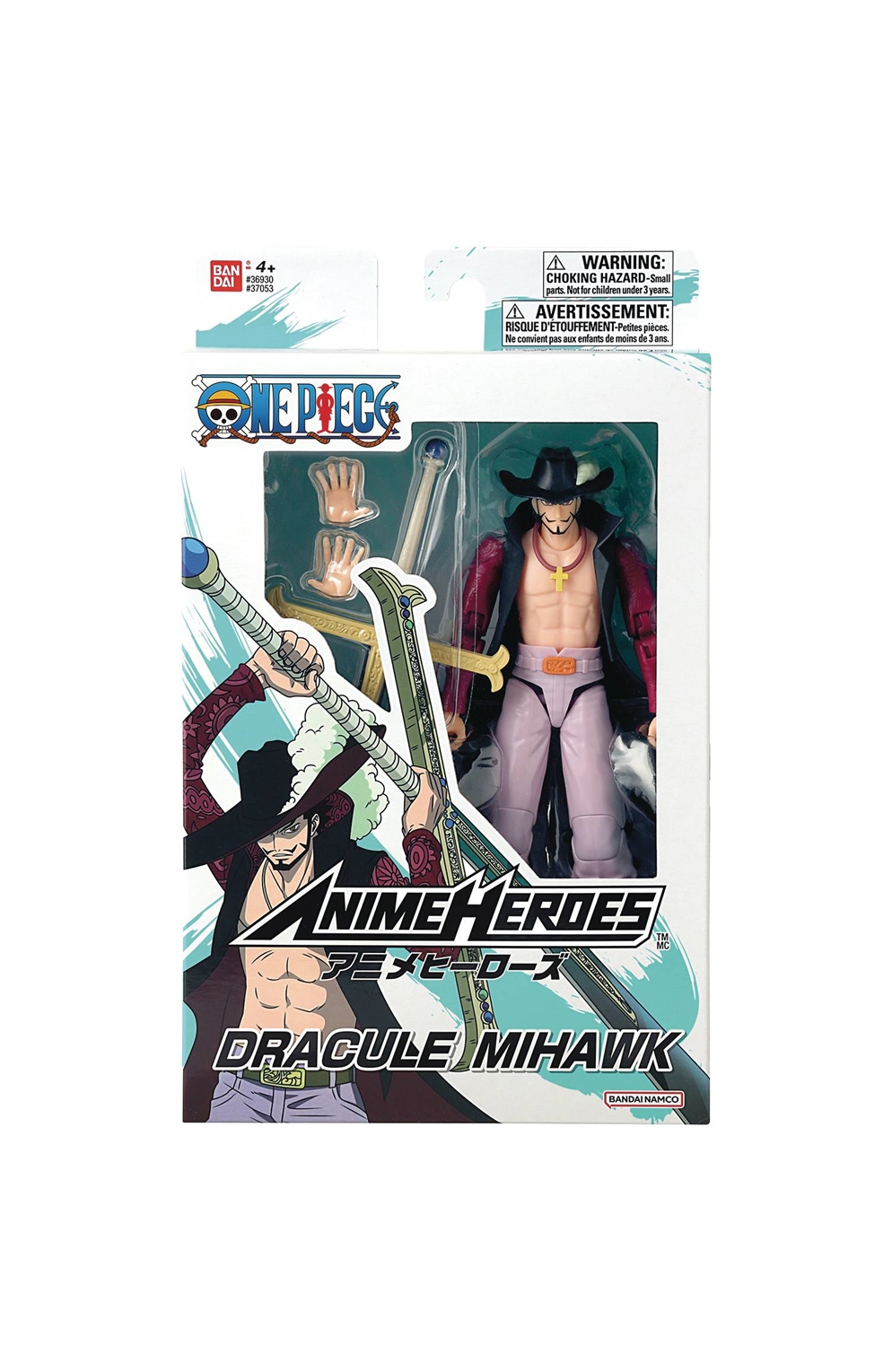 Bandai Anime Heroes One Piece Dracule Mihawk Action Figure 