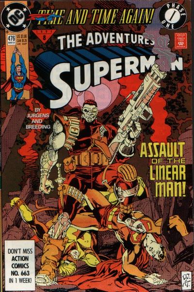 Adventures of Superman #476 [Direct]-Very Fine (7.5 – 9) 1st Appearance of The Linear Man