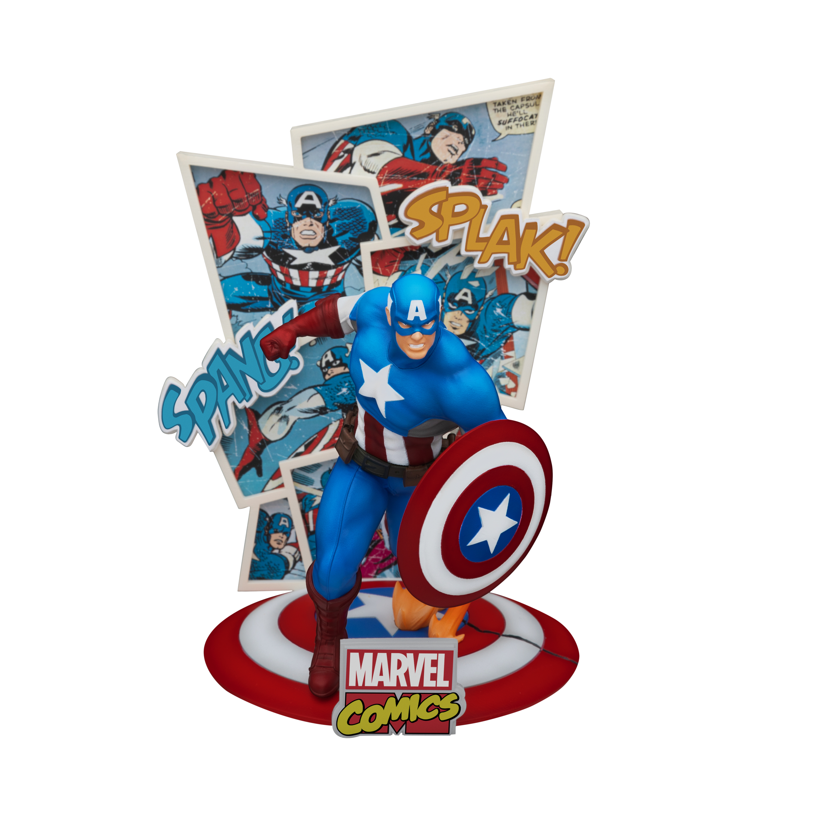 Marvel 60th Ds-086 Captain America D-Stage Series 6in Px Statue