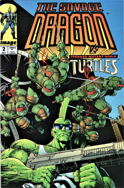 Savage Dragon #2-Fine (5.5 – 7) Guest-Starring The Teenage Mutant Ninja Turtles.