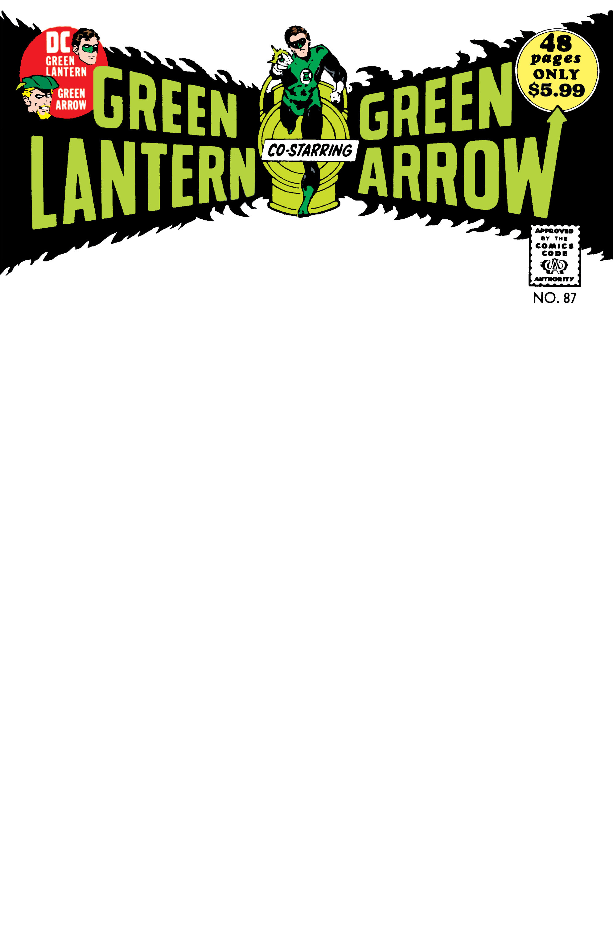 Green Lantern #87 Facsimile Edition Cover B Blank Card Stock Variant