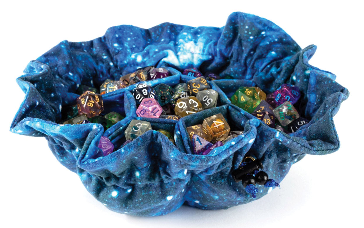Velvet Dice Bag With Compartments: Galaxy