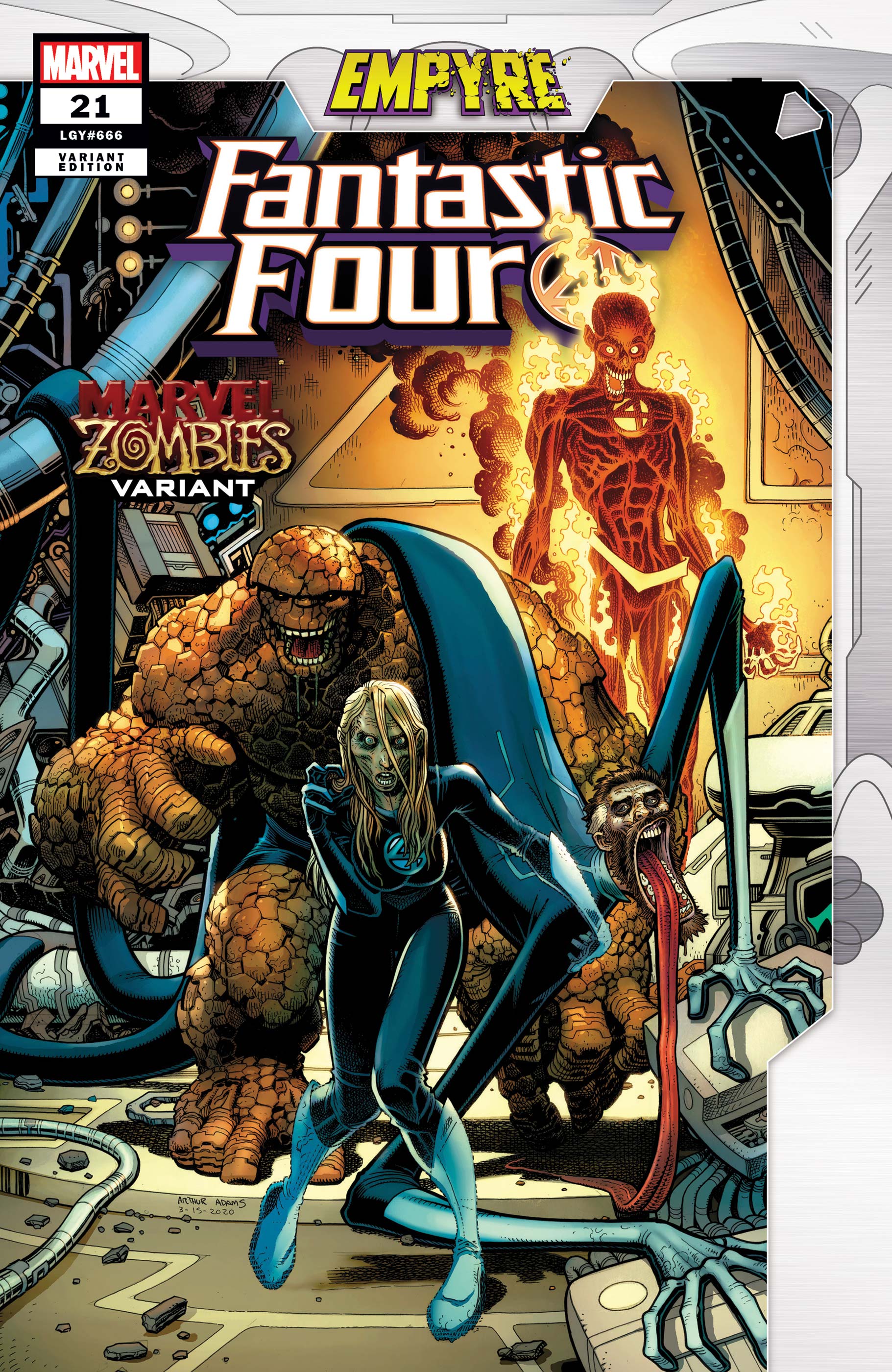 Fantastic Four #21 Adams Marvel Zombies Variant Emp (2018)