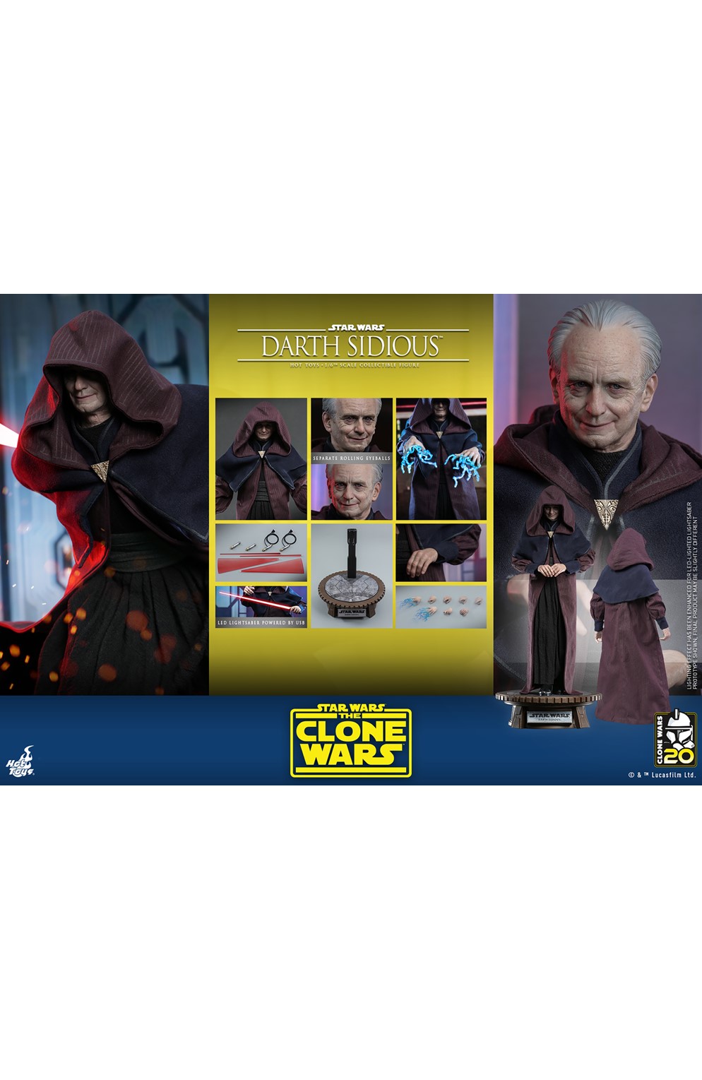 Hot Toys - Star Wars - Darth Sidious (Clone Wars) Sixth Scale Figure