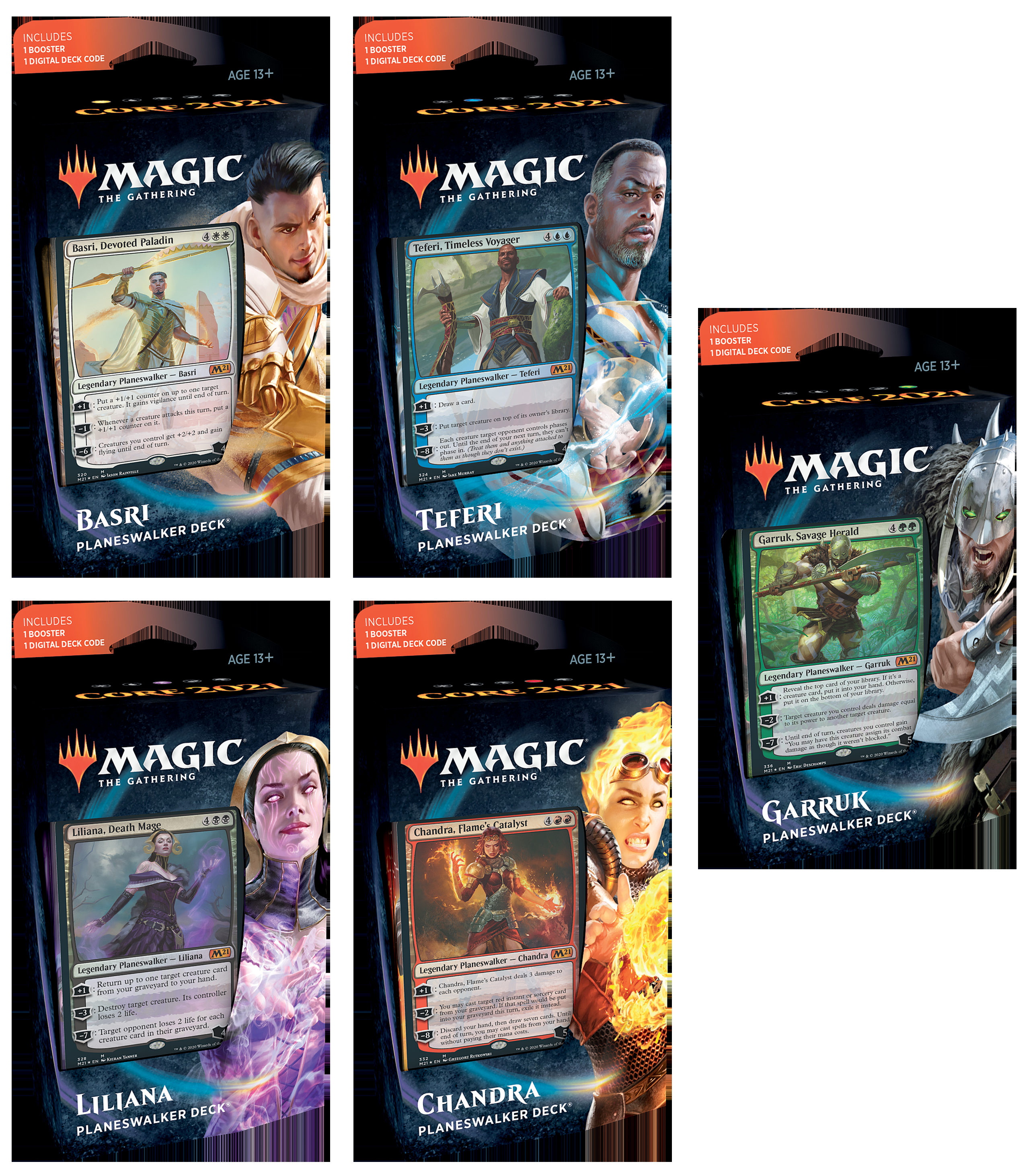 Magic the Gathering Core 2021 Planeswalker Deck Display (10ct)