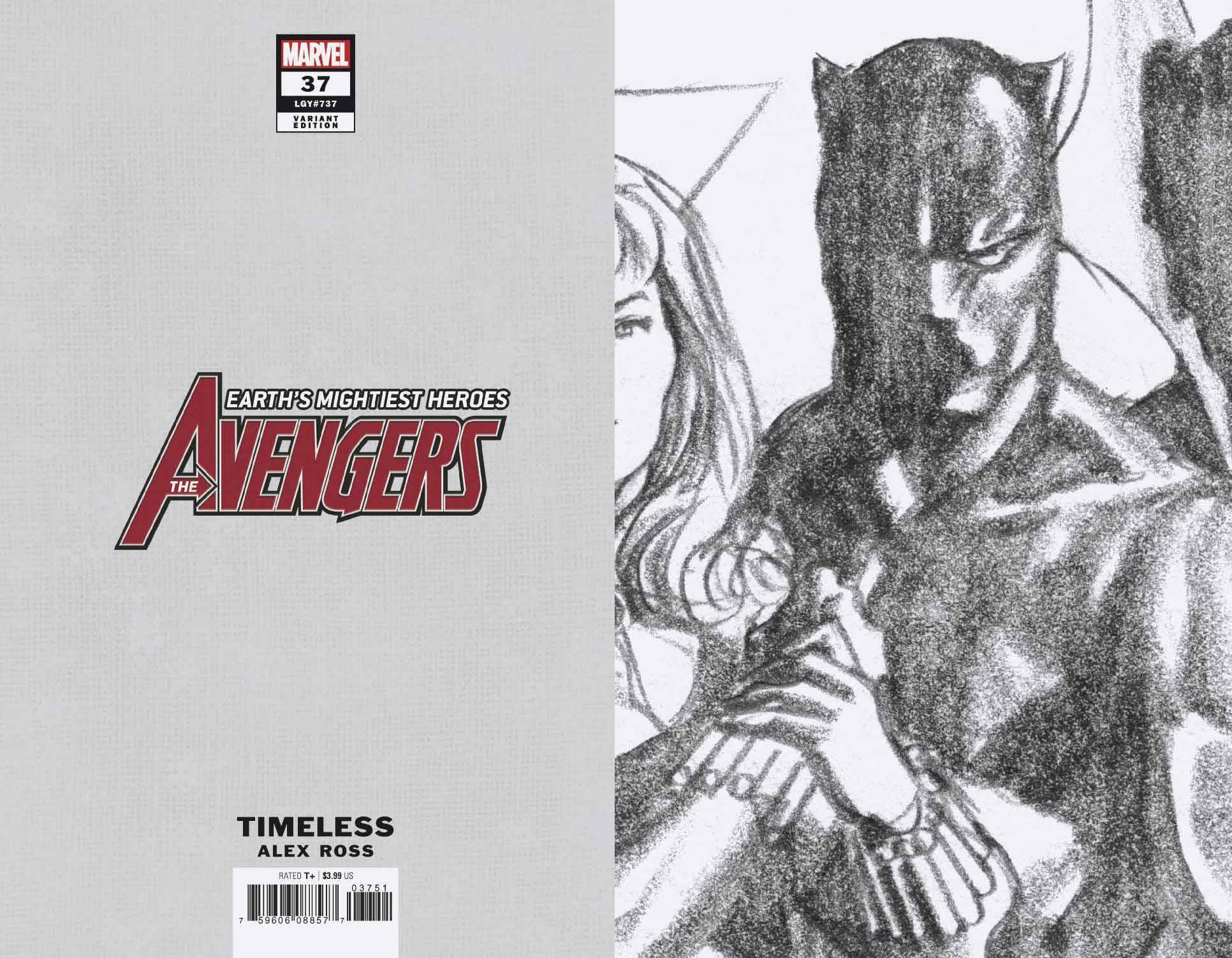 Avengers #37 Ross Black Panther Timeless Virgin Sketch Variant (2018)