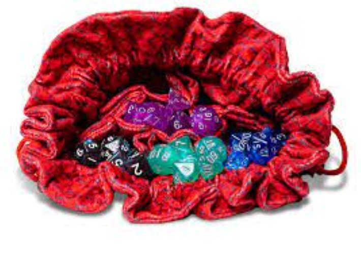 Dragon Storm: Red Dragon Scales Velvet Dice Bag With Pockets