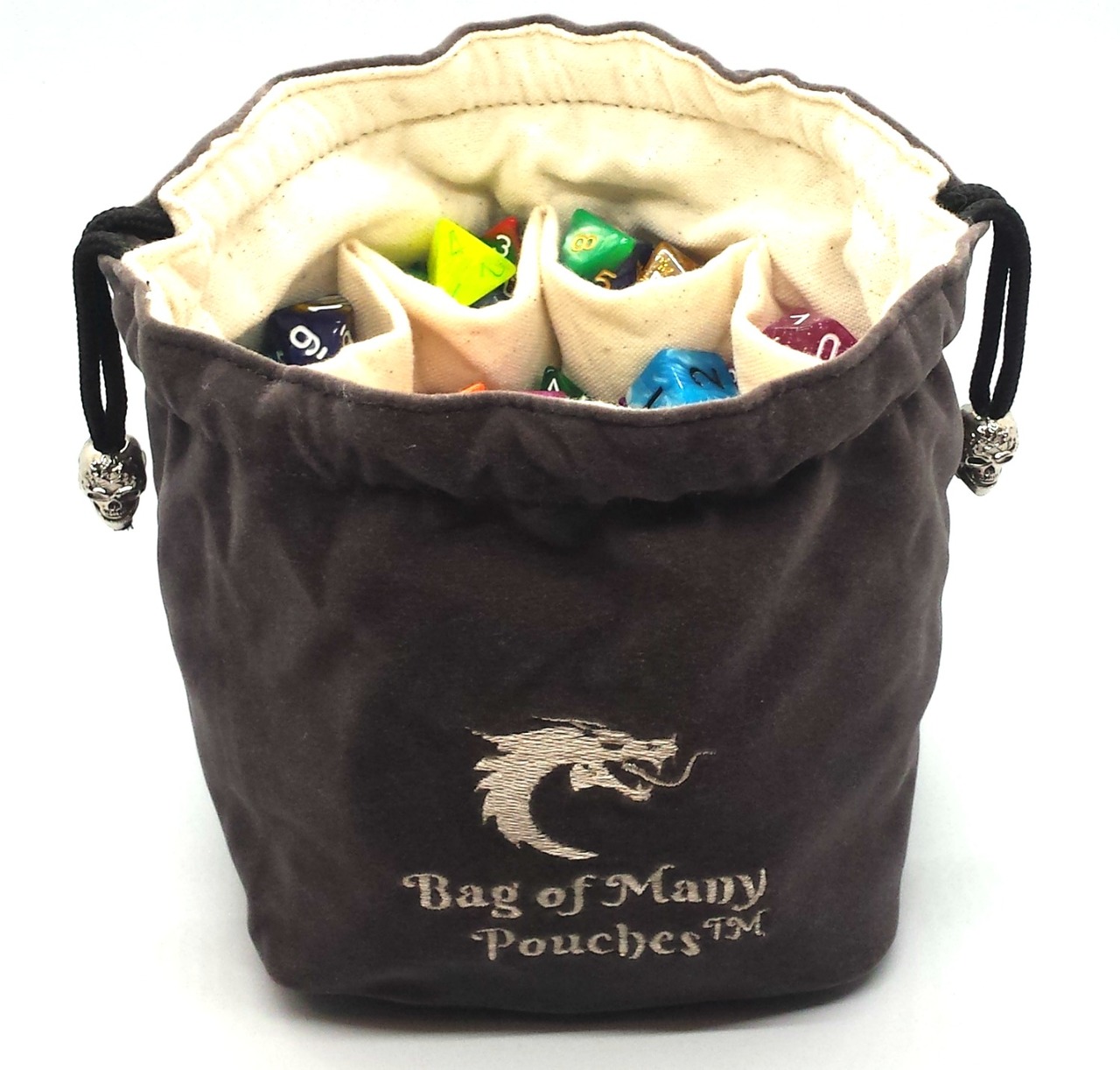 Bag of Many Pouches RPG Dnd Dice Bag Gray