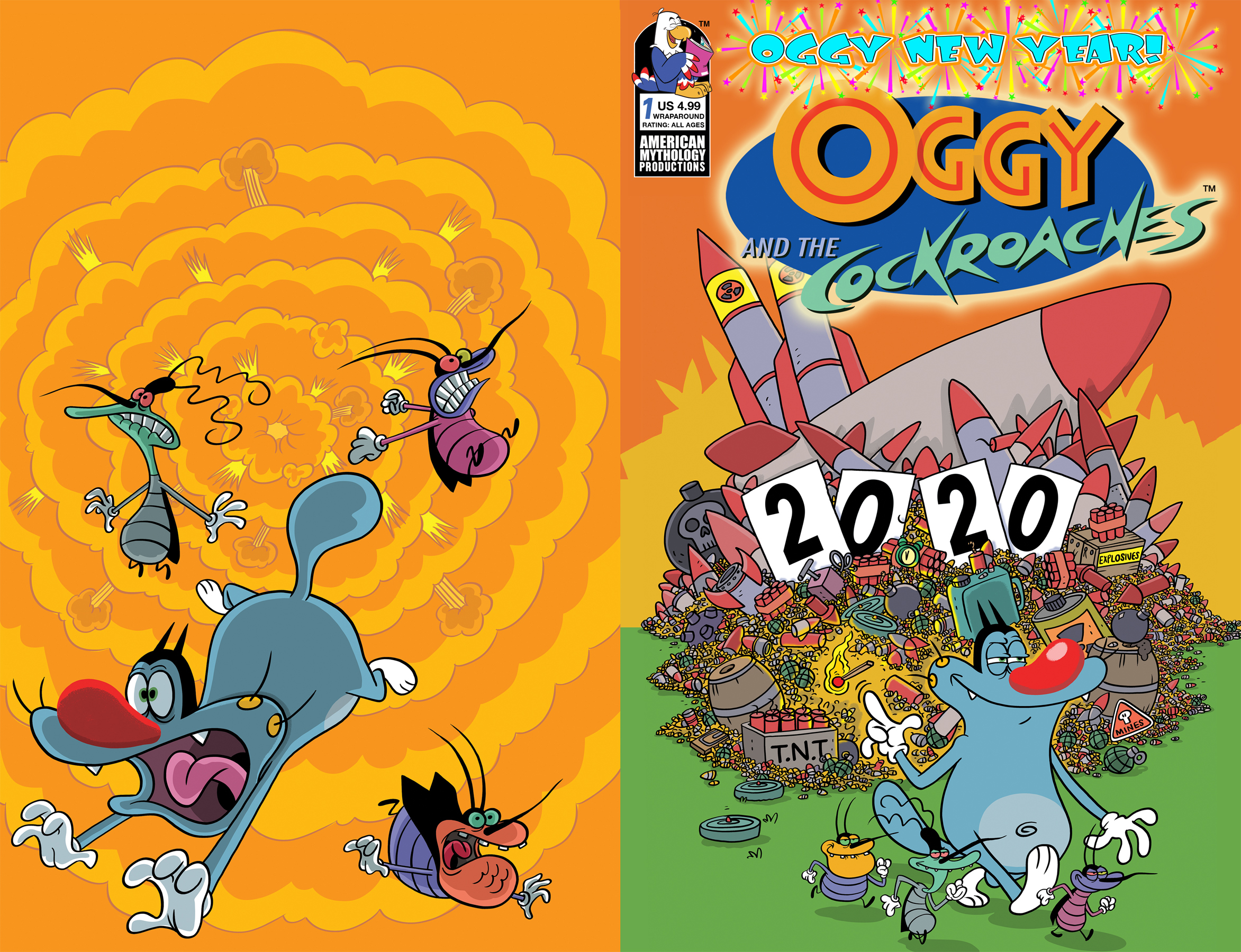 Oggy and the Cockroaches Oggy New Year #1 Cover B Rankine Wrap