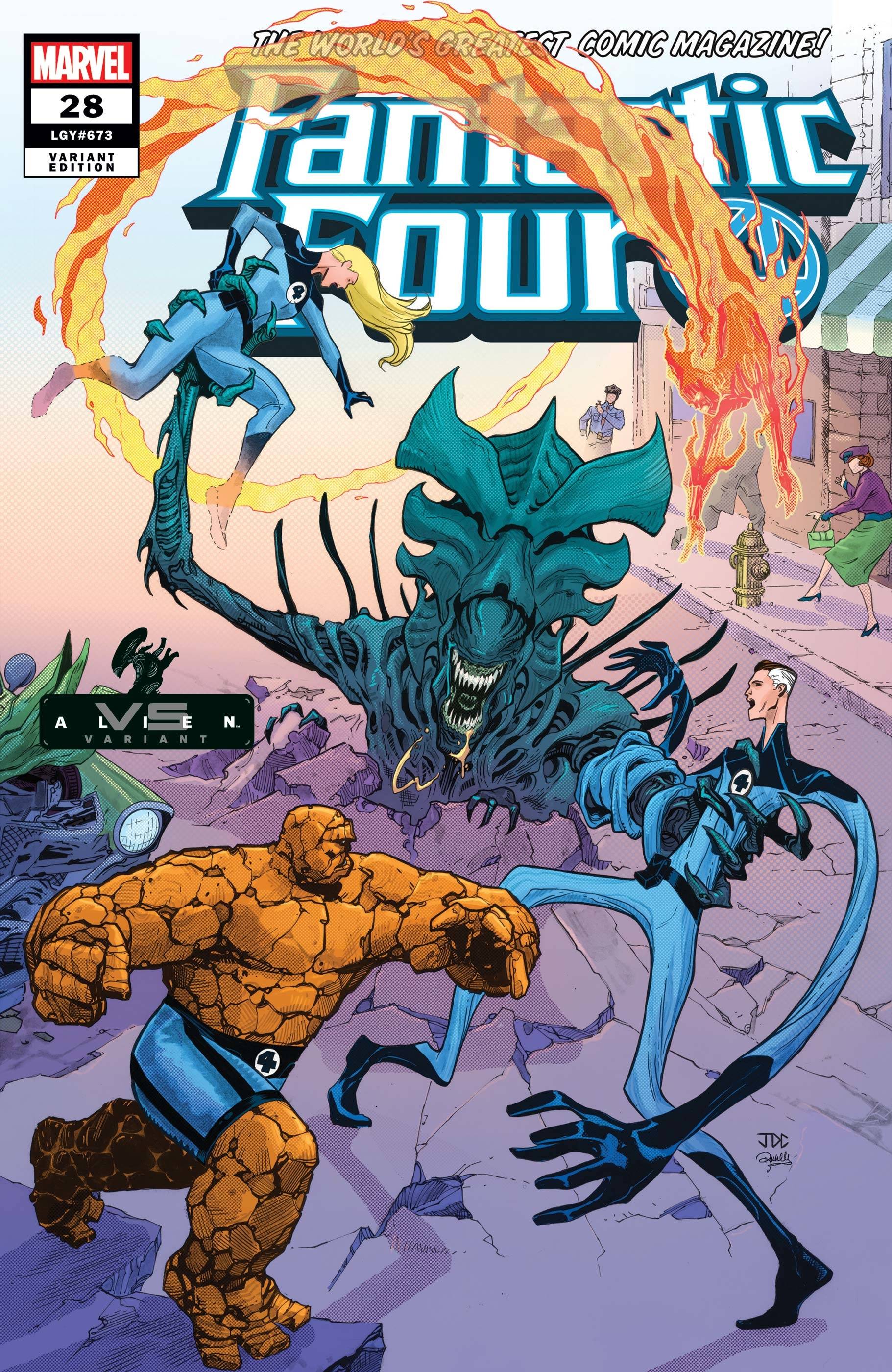Fantastic Four #28 Cassara Marvel Vs Alien Variant (2018)