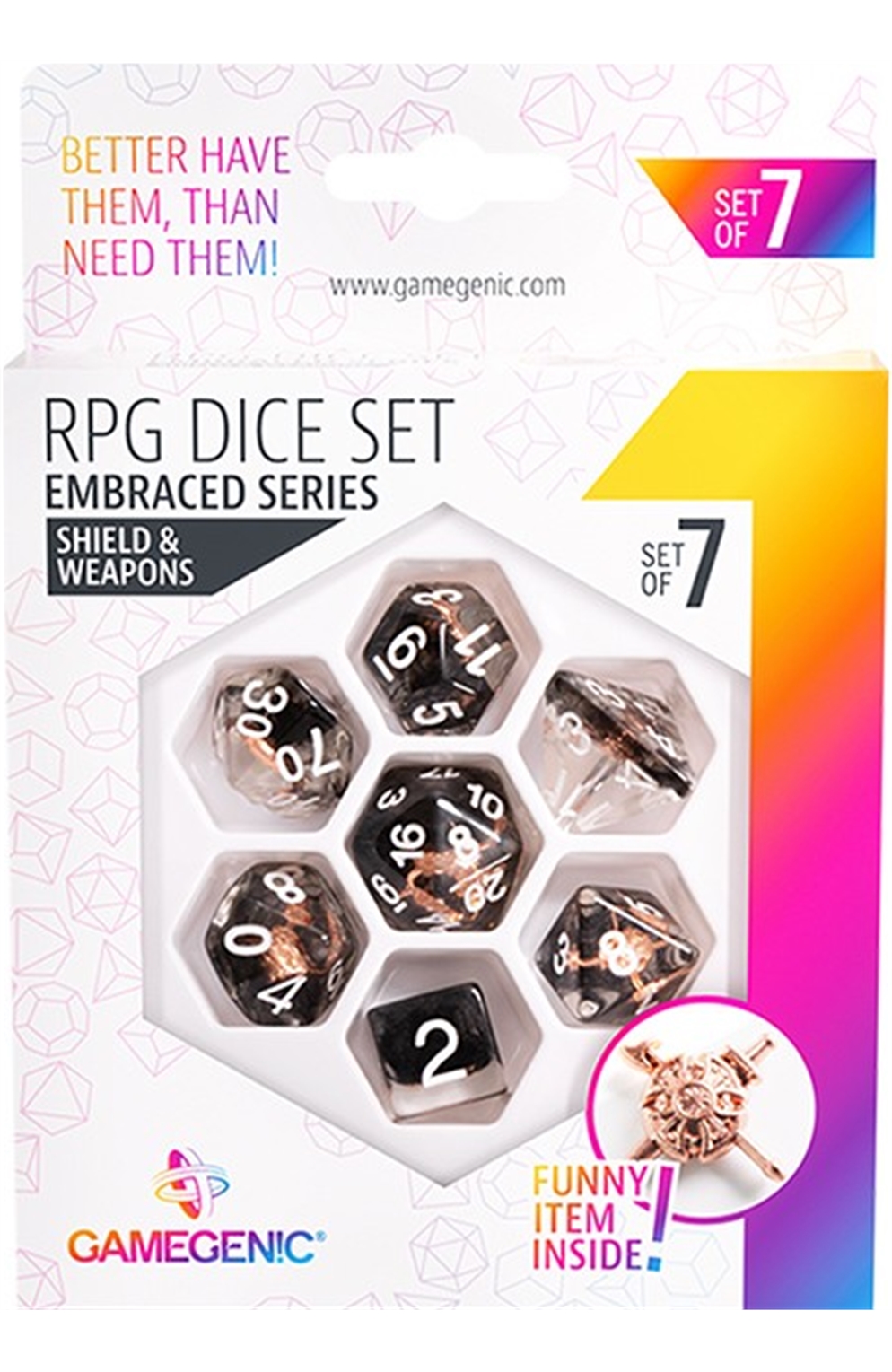 Gamegenic Dice Embraced Series Shield And Weapons Set (7)