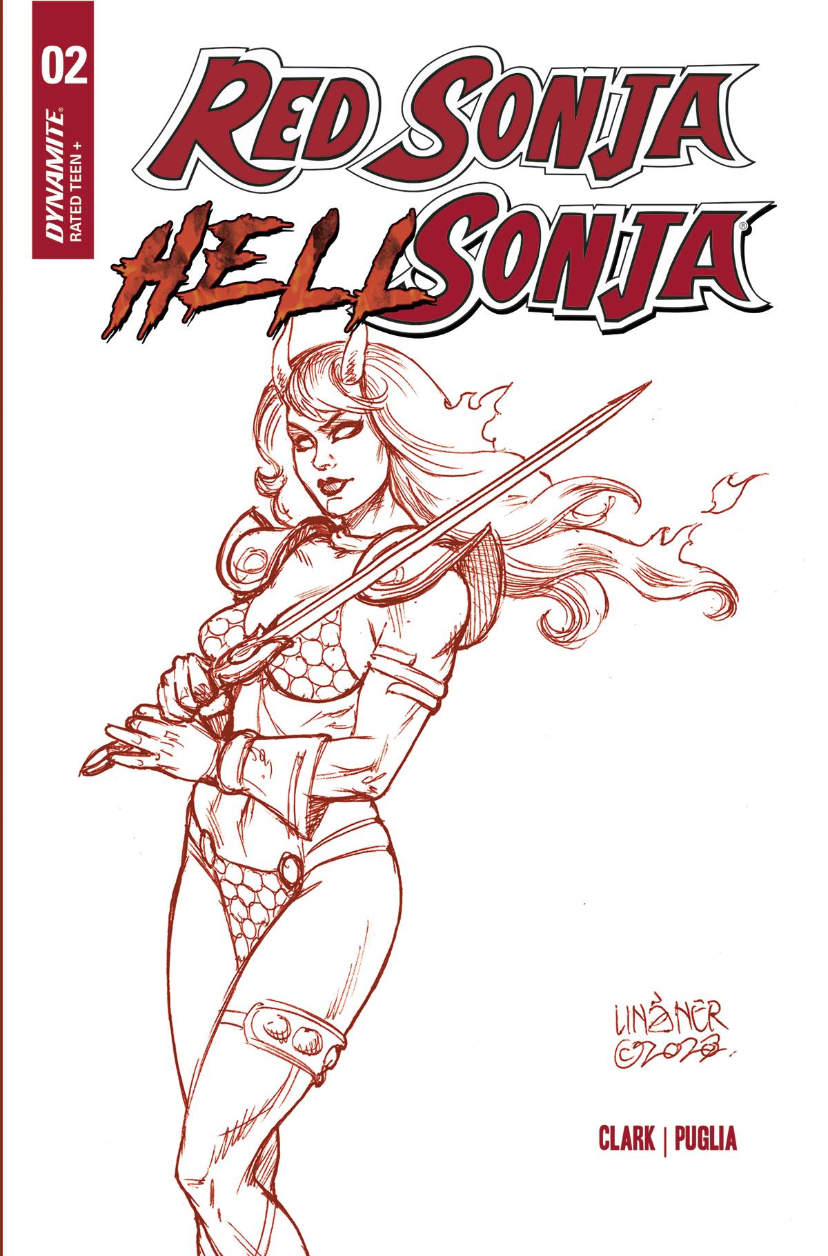 Red Sonja Hell Sonja #2 Cover P 1 for 10 Last Call Incentive Linsner Fiery