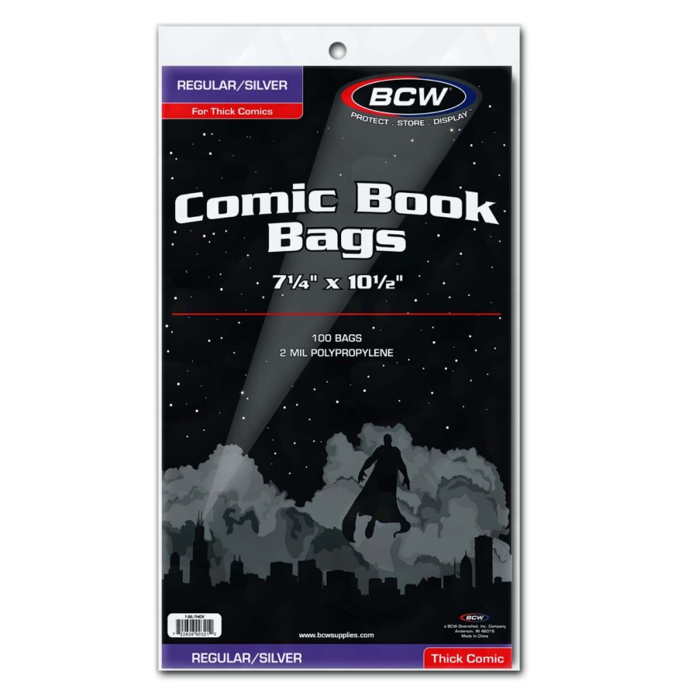 BCW Silver / Regular Comic Bags - Thick (100 Count)
