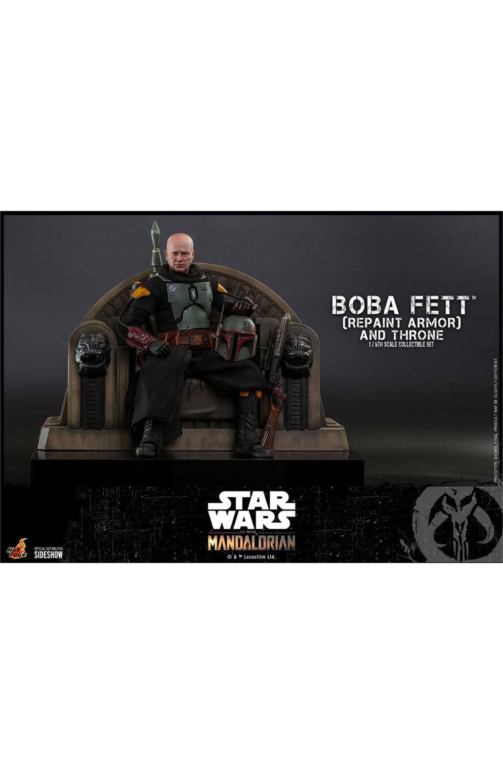 Hot Toy The Mandalorian 12 Inch Action Figure 1/6 Scale - Boba Fett (Repaint Armor) And Throne