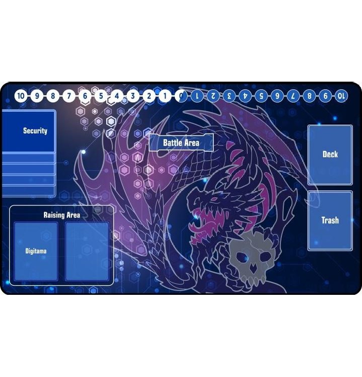 Digimon TCG Compatible Black Dragon Playmat with Zones