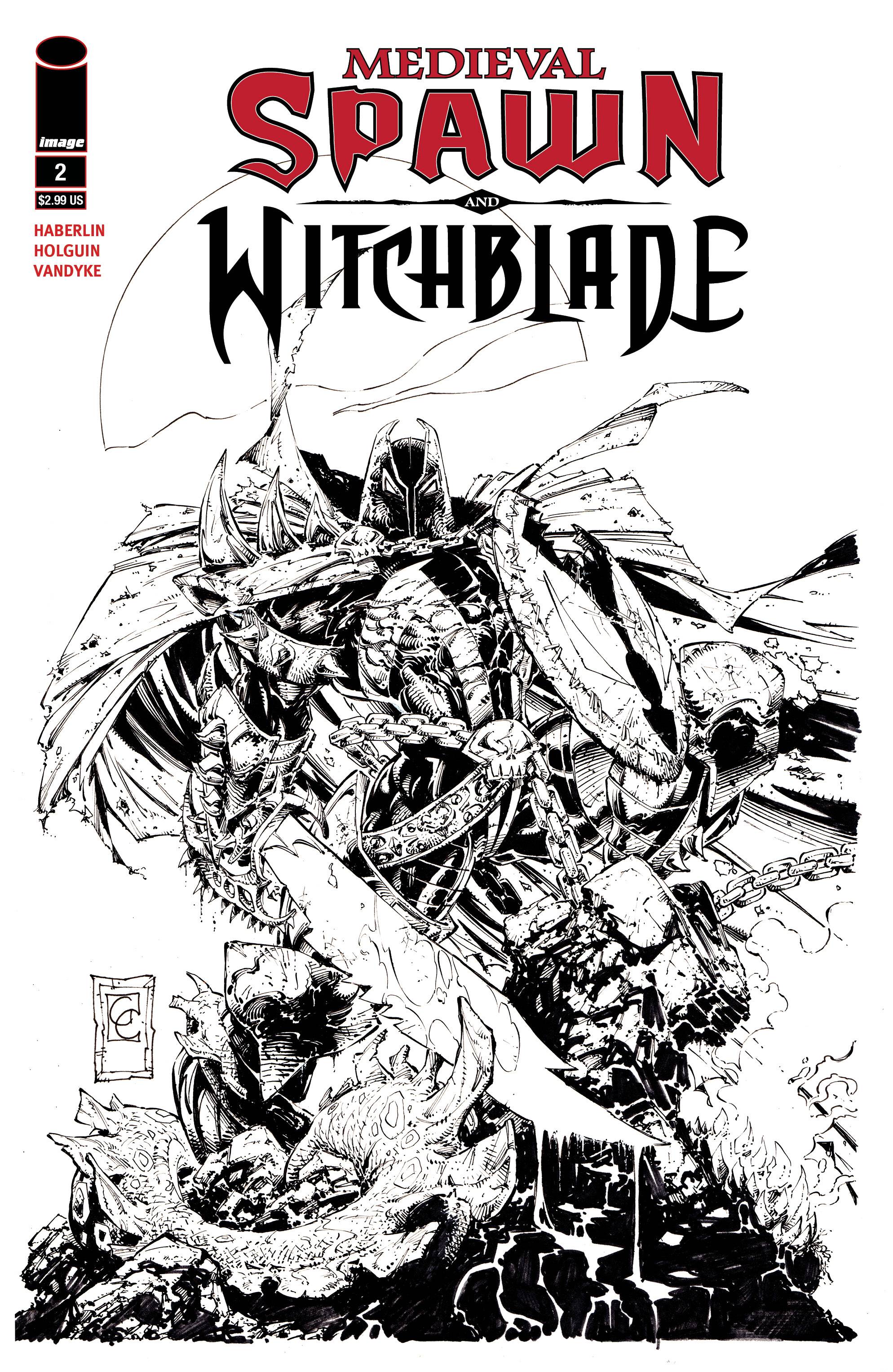 Medieval Spawn Witchblade #2 Cover C Black & White Capullo (Of 4)
