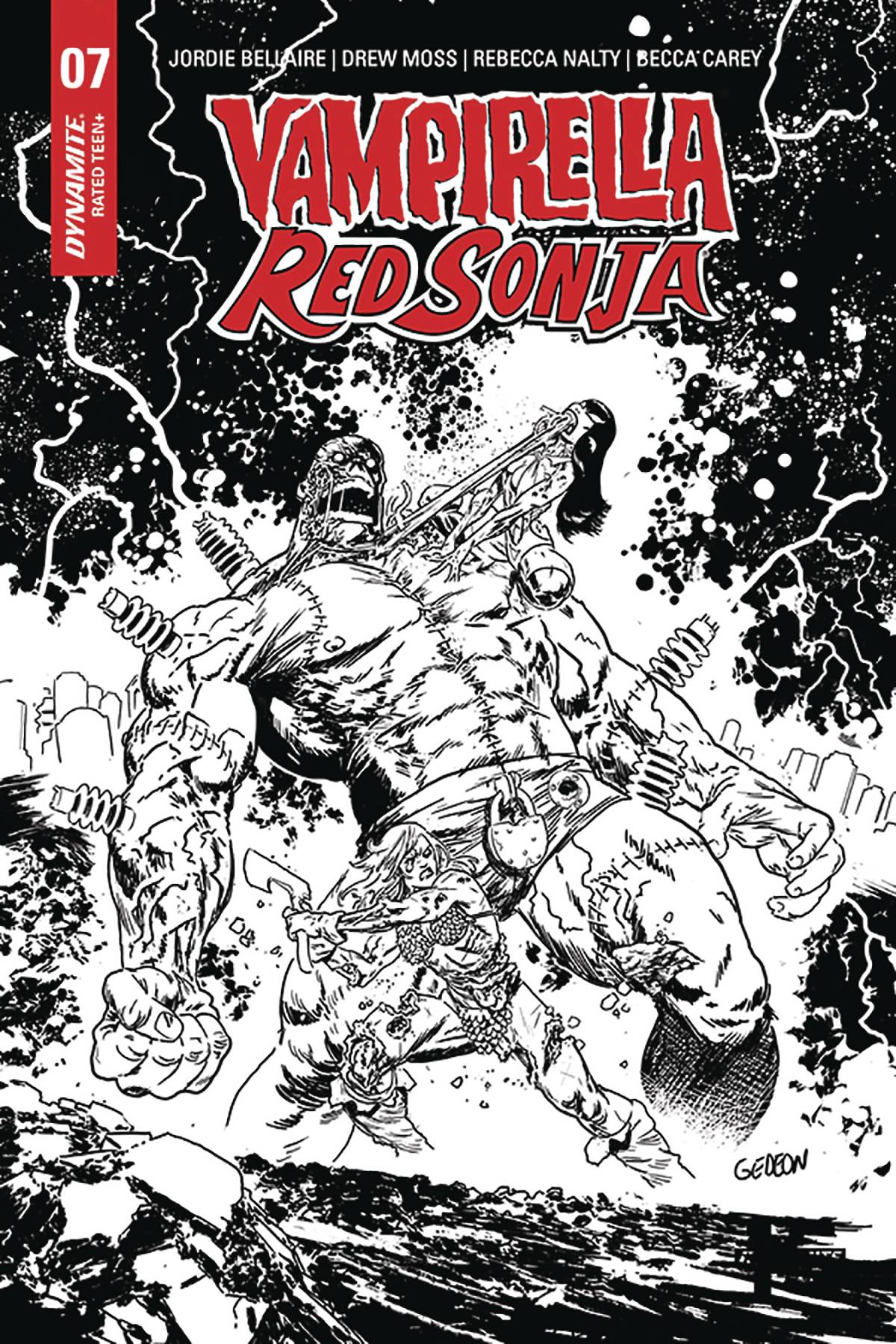 Vampirella Red Sonja #7 15 Copy Gedeon Black & White Zombie Incentive