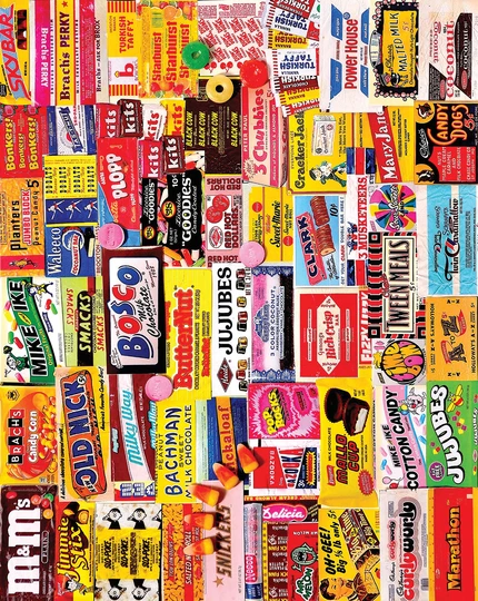 White Mountain 1000 Piece Puzzle - Candy Wrappers