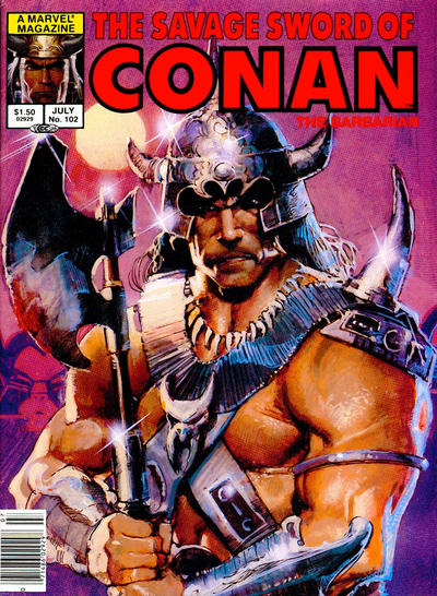 The Savage Sword of Conan #102 [Newsstand]-Fine