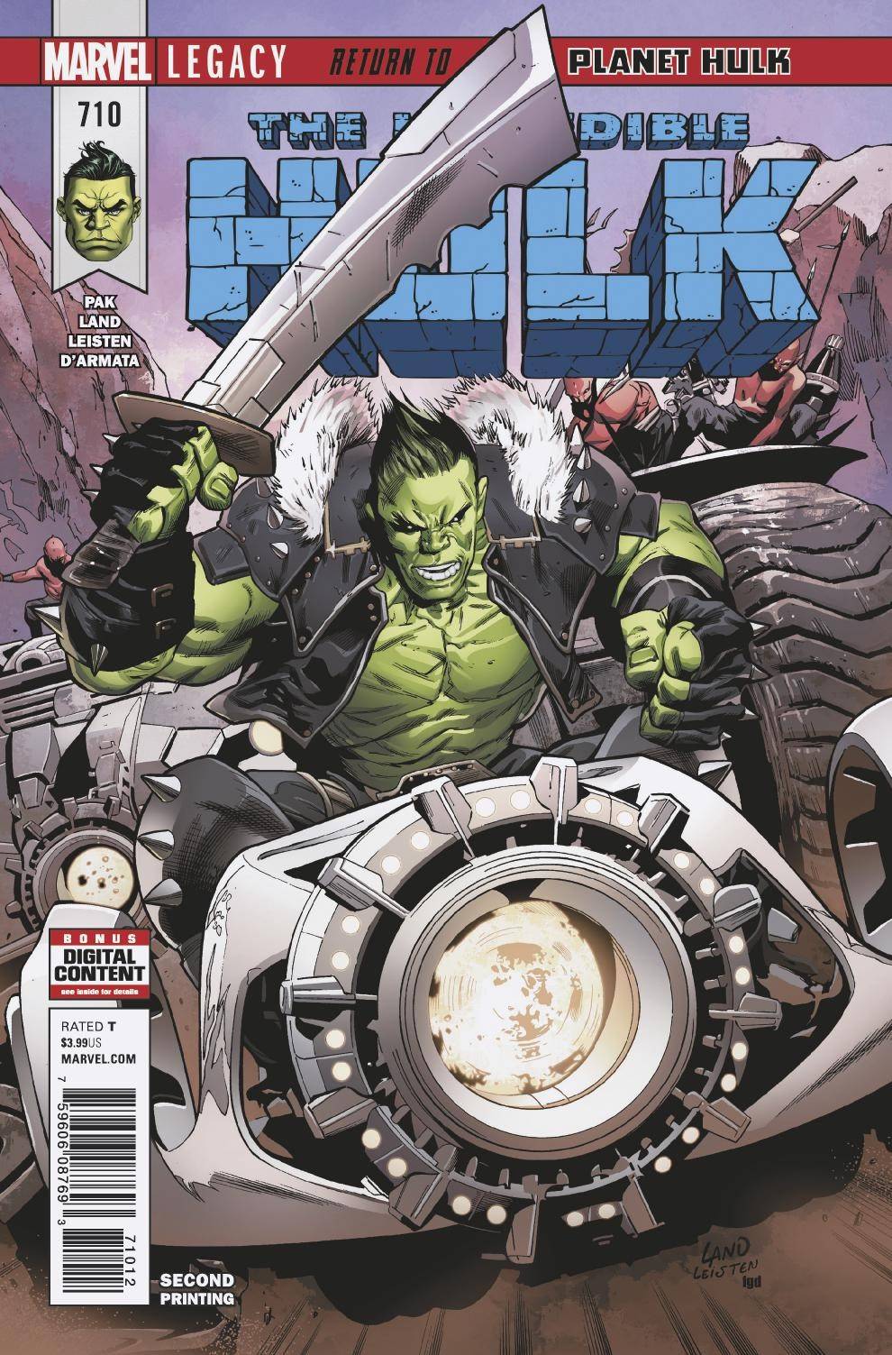 Incredible Hulk #710 2nd Printing Land Variant Legacy