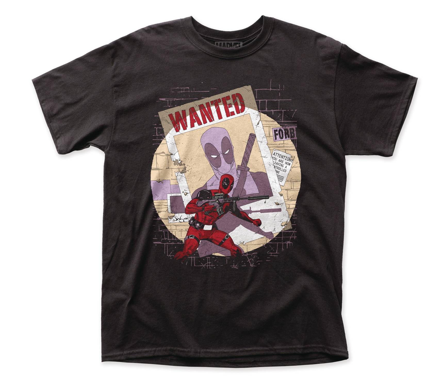 Deadpool Wanted Px Black T-Shirt Large