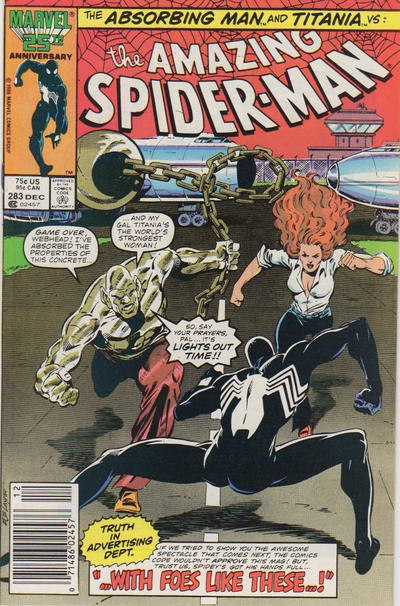 The Amazing Spider-Man #283 [Newsstand]-Fine (5.5 – 7) [Cameo of Mongoose]